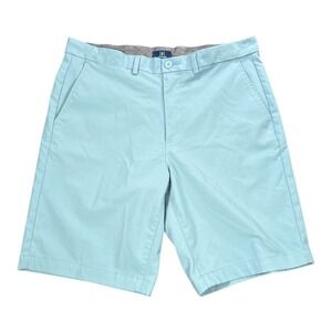 George Mens Light Blue Flat Front Chino Shorts Size‎ 34